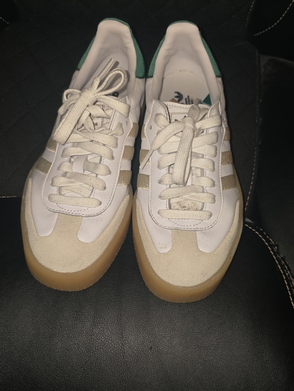 White, Tan & Green Women's Casual Sneakers - Classic Low-Top